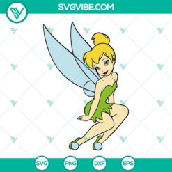 Tinkerbell SVG download for Cricut and Silhouette, includes DXF, EPS, and PNG files for clipart designs.