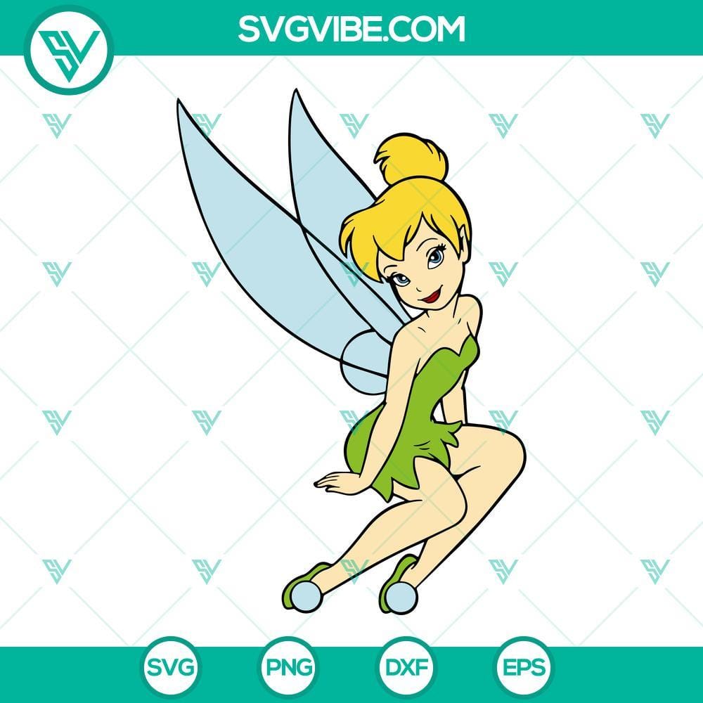 Tinkerbell SVG Download DXF EPS PNG Cricut Silhouette Clipart Tinkerbell SVG download for Cricut and Silhouette, includes DXF, EPS, and PNG files for clipart designs.