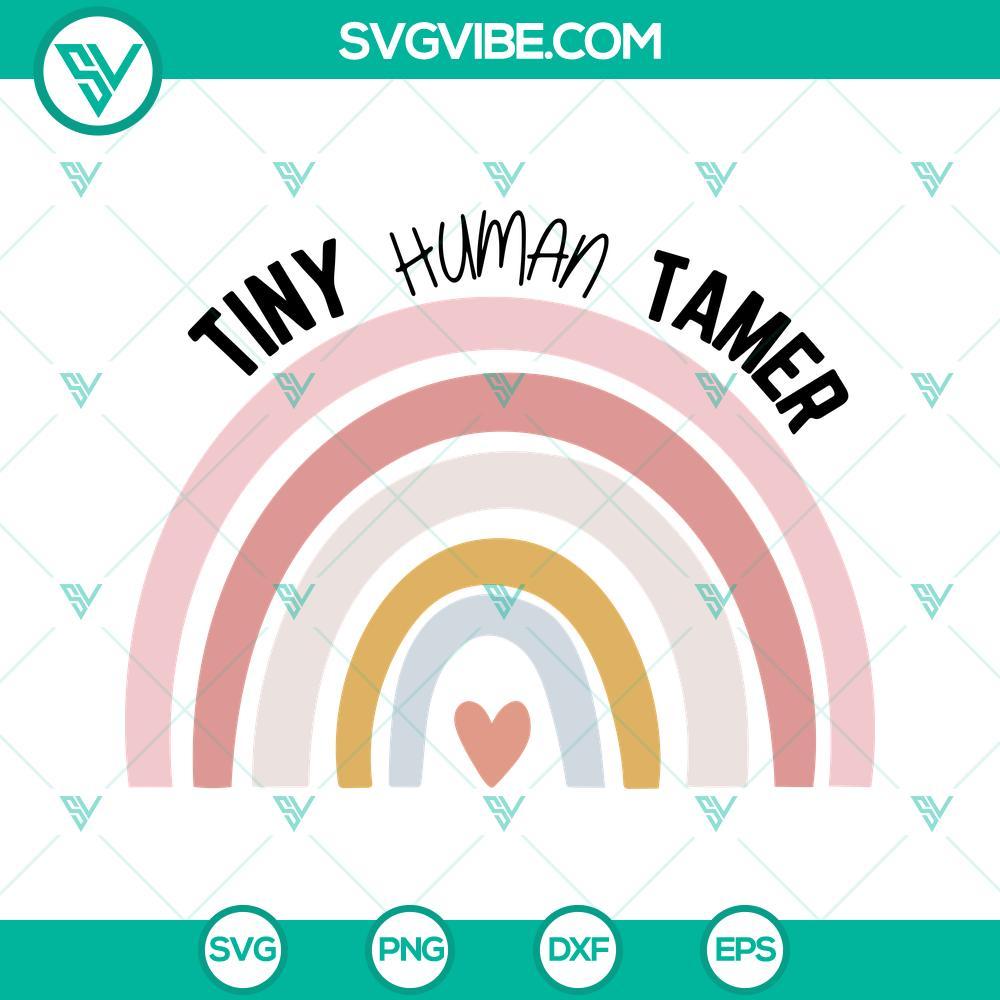 Tiny Human Tamer Rainbow SVG, Funny Teacher Saying SVG, Teacher SVG PNG DXF EPS Colorful Tiny Human Tamer Rainbow SVG Download with Funny Teacher Saying, perfect for Teacher-themed crafts and designs.