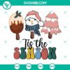 Christmas Ice Cream SVG featuring festive design with holly, ornaments, and snowflakes, perfect for holiday projects.