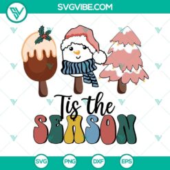 Christmas Ice Cream SVG featuring festive design with holly, ornaments, and snowflakes, perfect for holiday projects.