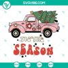 Christmas truck carrying a tree, SVG image perfect for Cricut, includes DXF and EPS file formats.