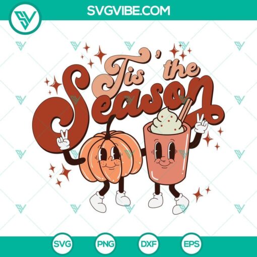 Tis The Season Fall pumpkin spice SVG for Hello Fall digital designs, great for autumn crafting projects.