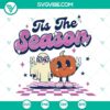 Halloween themed SVG file with ghost and pumpkin design, perfect for crafting. Great for DIY projects and seasonal decorations.