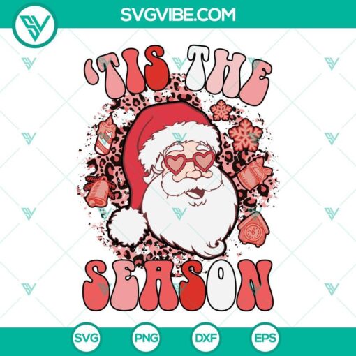Santa Claus Christmas SVG files with various formats - PNG, DXF, EPS cut files for holiday craft projects.