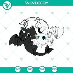 Toothless and Light Fury SVG Files for fans of How to Train Your Dragon - PNG format included.