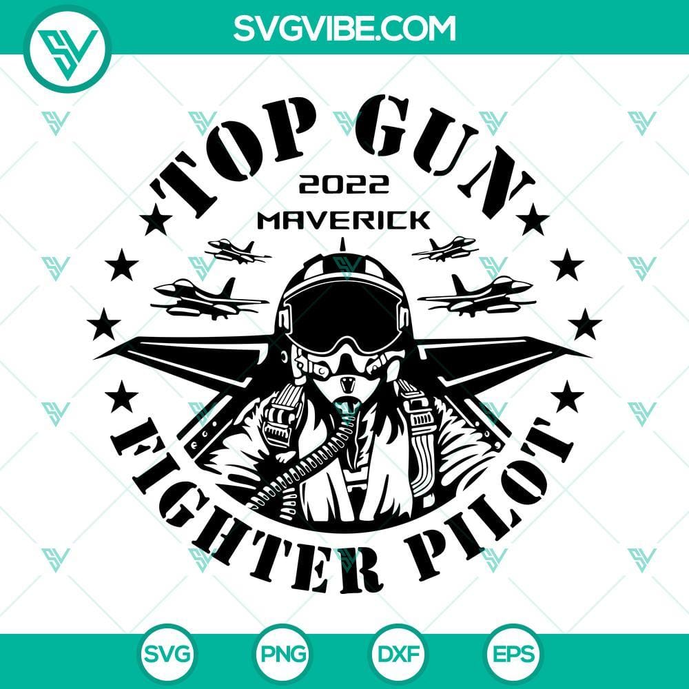 Top Gun 2022 Maverick SVG, Fighter Pilot SVG, Top Gun SVG, Maverick SVG Top Gun 2022 Maverick SVG images showcasing fighter pilot designs. Ideal for Top Gun enthusiasts. SVG download available.