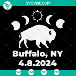 Total Solar Eclipse Buffalo NY 2024 design in SVG, PNG, DXF, EPS formats for digital use.