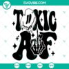 Toxic AF smiley face dripping SVG with middle finger, retro design download.