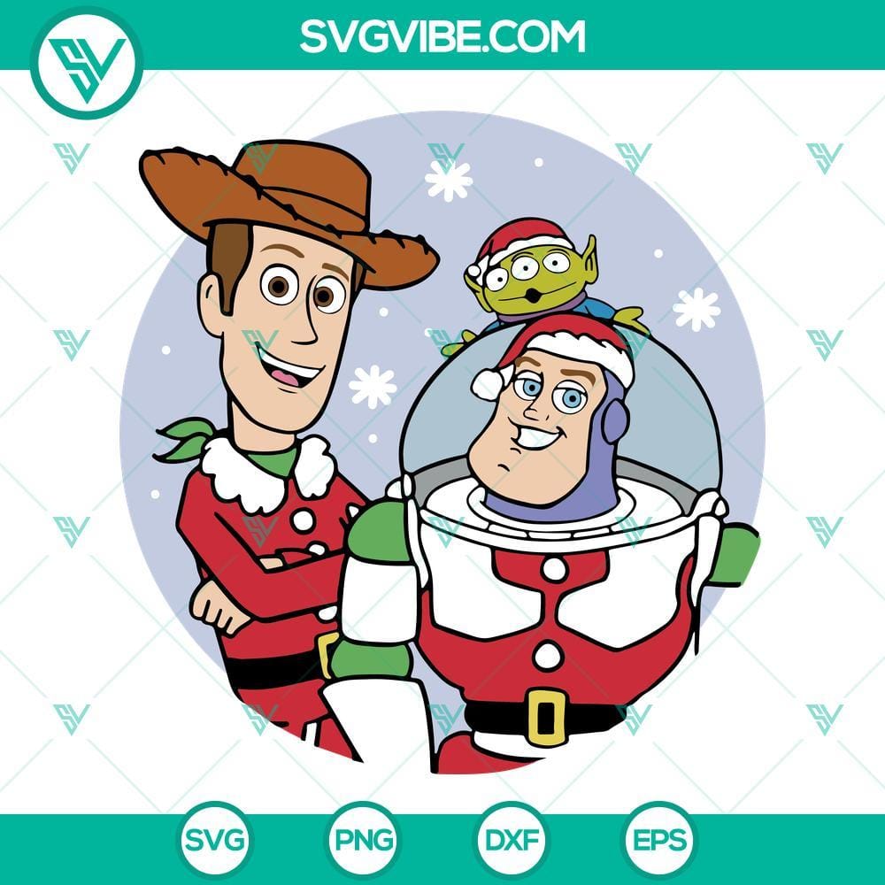 toy-story-christmas-svg-woody-and-buzz-lightyear-santa-claus-svg-png-dxf-eps-cut-file-10-mockup.jpg Toy Story Christmas SVG featuring Woody and Buzz Lightyear dressed as Santa Claus. Festive design for holiday crafting projects.