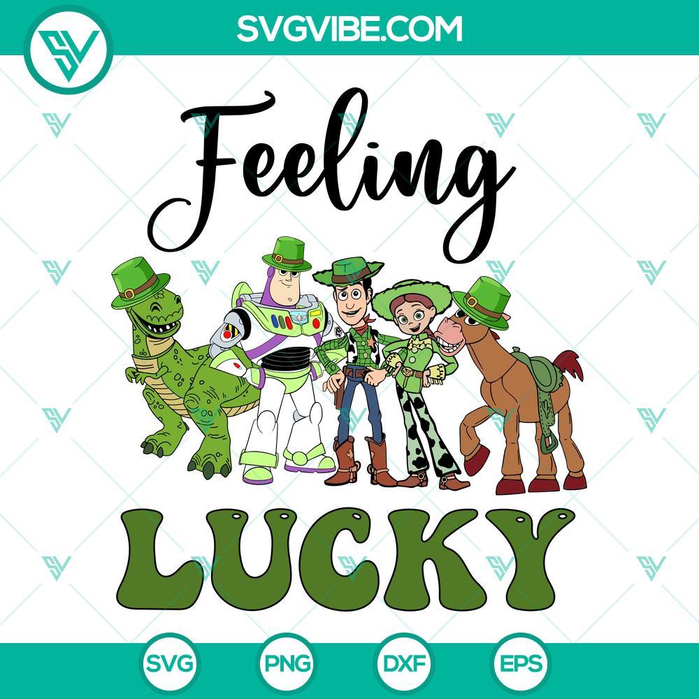 Toy Story Feeling Lucky SVG, Disney Toy Story Patrick Day SVG Toy Story Feeling Lucky SVG download with Disney's Toy Story characters for St. Patrick's Day, perfect for crafts and projects.