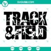 Track and field sports design bundle with SVG, Cricut, PNG, DXF, and EPS files for digital crafting.