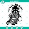 Trash Bandit SVG design of a Funny Raccoon, ideal for download as PNG, DXF, EPS files. Great for crafting projects and digital printing.