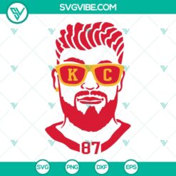 Travis Kelce and #87 Chiefs SVG files - Kansas City Chiefs design for download in PNG and DXF formats.