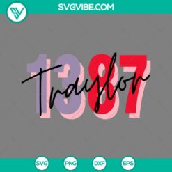 Traylor 1387 and Travis Kelce and Taylor Swift SVG design with a unique and eye-catching style.