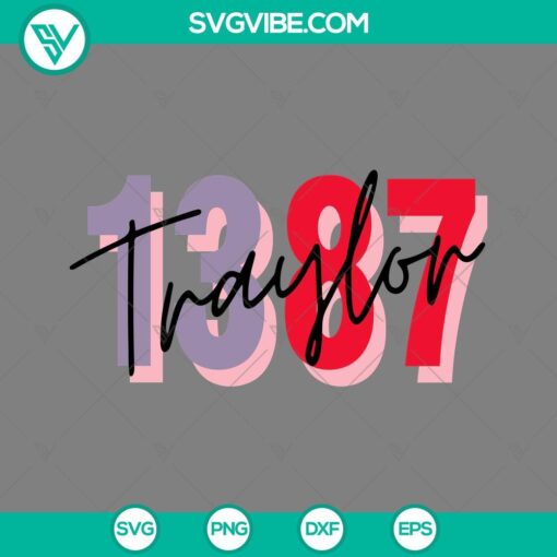 Traylor 1387 and Travis Kelce and Taylor Swift SVG design with a unique and eye-catching style.