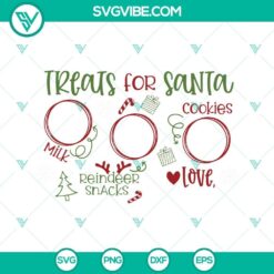 Santa's treats SVG featuring a tray of cookies for Santa, perfect for Christmas crafts and projects.