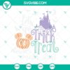 Disney Halloween Castle SVG featuring Trick Or Treat Down Main Street design, perfect for festive crafting projects.