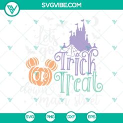 Trick Or Treat Down Main Street SVG Image, Disney Halloween Castle SVG Images