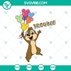 Disney Chip and Dale SVG bundle featuring Trouble Double design, ideal for crafting projects.