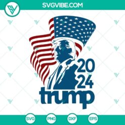 Trump 2024 American Flag SVG design for Make America Great Again 2024 supporters, SVG download.