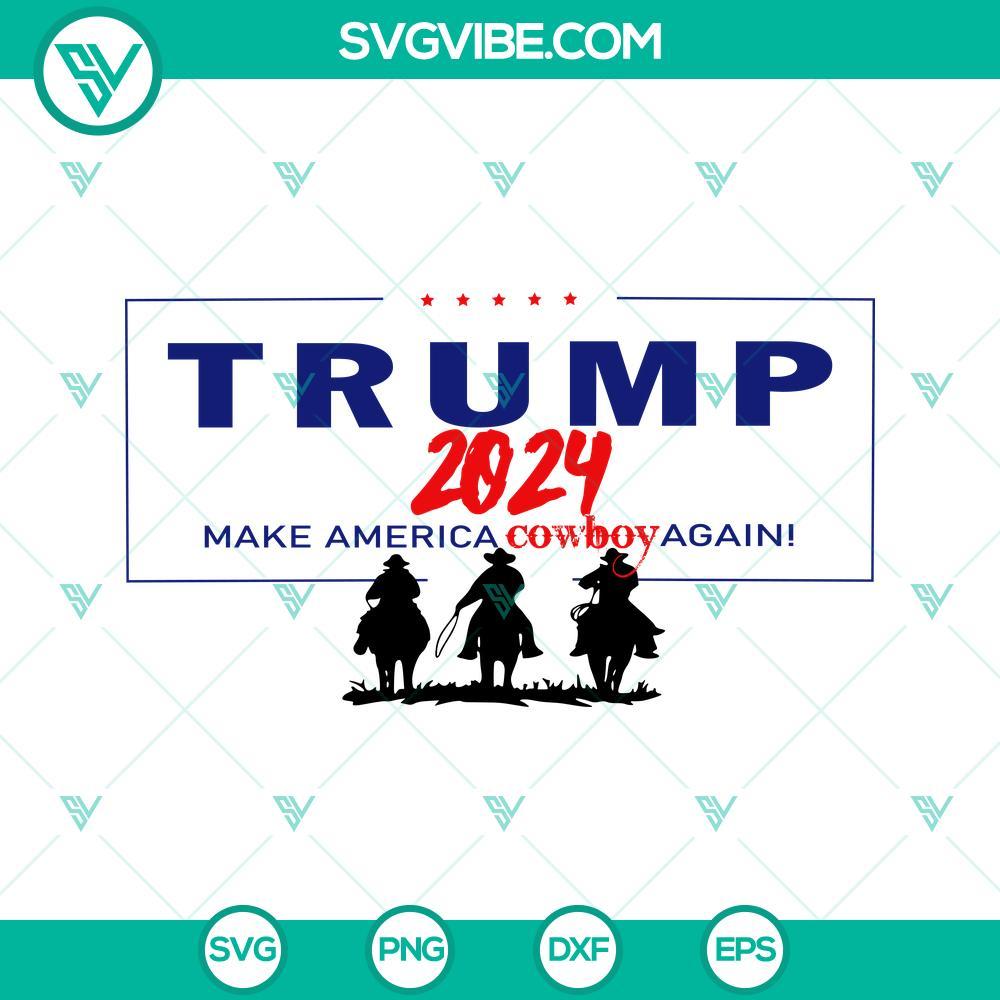 trump-2024-make-america-cowboy-again-svg-ultra-maga-svg-donald-trump-western-svg-png-dxf-eps-10-mockup.jpg Trump 2024 Make America Cowboy Again SVG Files featuring Ultra Maga and Donald. Great for patriotic crafting projects.
