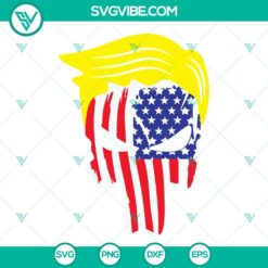 Trump Skull American Flag SVG, Trump 2024 SVG Files, Mean Tweets 2024 design - patriotic and edgy Trump-inspired SVG for 2024 campaign.