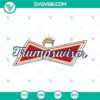 Trump Budweiser parody SVG files with Trump caricature holding a beer, perfect for crafting and funny designs, available in PNG format.
