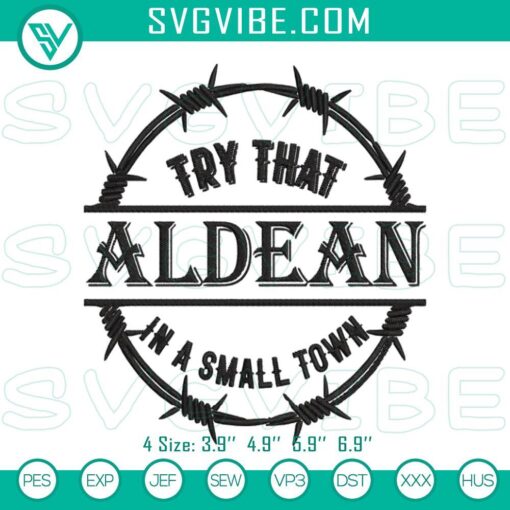 2023 Country Music themed embroidery designs with a small-town Aldean vibe by Try That.