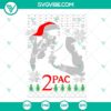 Tupac Shakur themed ugly Christmas sweater design in SVG and PNG format with holiday elements and 2Pac inspired graphics.