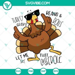 Turkey gravy, beans, and rolls SVG files for casserole. Download now for Thanksgiving crafts.