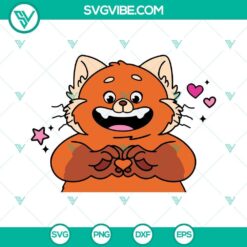 Turning Red SVG images of Mei Lee Red Panda design for crafting projects.