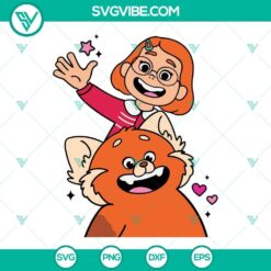 Turning Red Mei Lee Pand SVG design with Red Panda in SVG and PNG files for download.