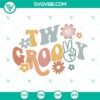 Boho flowers SVG downloads for second birthday, two groovy SVG files with 2nd theme.