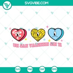 Un San Valentin Sin Ti SVG Images featuring Bad Bunny, perfect for Valentine's Day projects.
