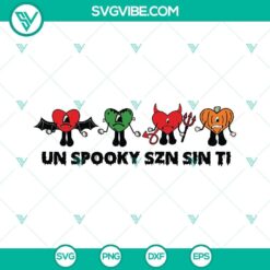 Bad Bunny Halloween-themed SVG images for "Un Verano Sin Ti" song, featuring spooky and festive elements.