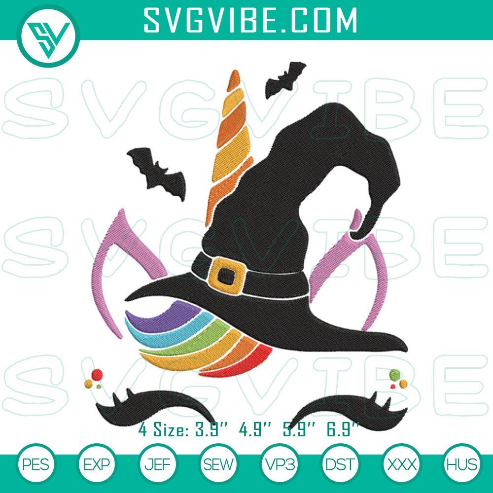 Unicorn Face Witch Halloween Machine Embroidery Designs Unicorn face witch Halloween machine embroidery design, cute and spooky for Halloween crafts and decorations.