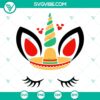 Unicorn Sombrero Hat SVG images for Cinco De Mayo with Kid Mexican Fiesta design, perfect for digital download.