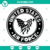 American flag eagle SVG design for United States Air Force, patriotic and detailed SVG files with bold insignia design.