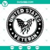 United States Veteran eagle and text SVG design, patriotic USA military silhouette, digital file for crafts and projects.