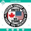 United We Stand SVG design with Freedom Convoy 2022 theme, showing gratitude towards truckers.