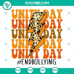 Unity Day Lightning Bolt SVG Images, End Bullying SVG Images, Be Kind Unity Day