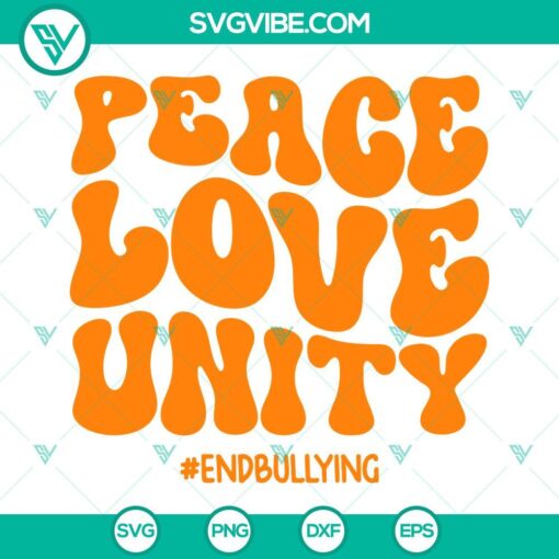 Unity Day SVG with peace, love, and unity design to end bullying. Ideal for digital use.