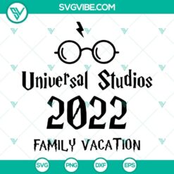 Universal Studios 2022 Family Vacation SVG File featuring Universal Studios logo, perfect for family trip t-shirts and souvenirs.