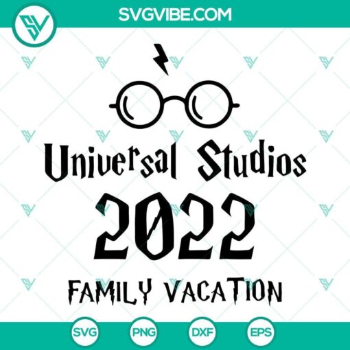 Universal Studios 2022 Family Vacation SVG File featuring Universal Studios logo, perfect for family trip t-shirts and souvenirs.