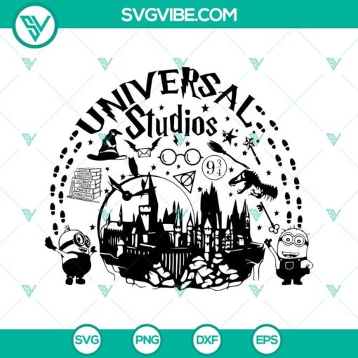 Universal Studios Harry Potter Minions SVG download featuring magical theme, ideal for crafting.