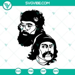Cheech and Chong-inspired SVG files for Up In Smoke University design, stoner-themed graphics for digital use.