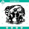 Patriotic eagle soldier SVG images with American flag. Ideal for military-themed designs. Downloadable military eagle SVG.