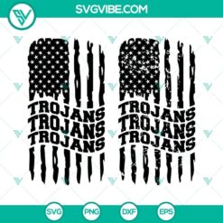 USC Trojans American flag design SVG files for football fans. High-quality PNG, DXF, EPS images for crafting projects.