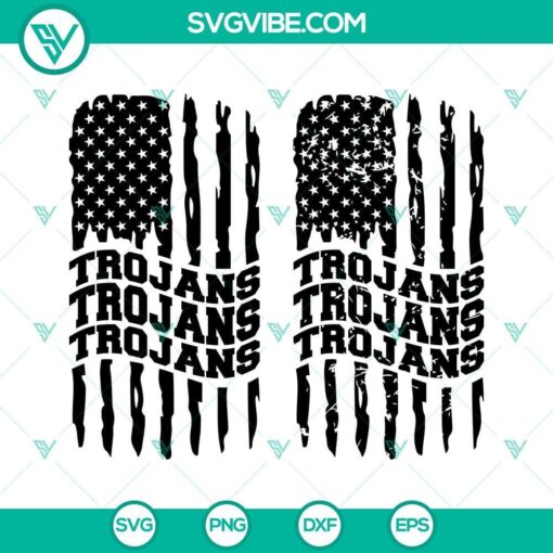 USC Trojans American flag design SVG files for football fans. High-quality PNG, DXF, EPS images for crafting projects.